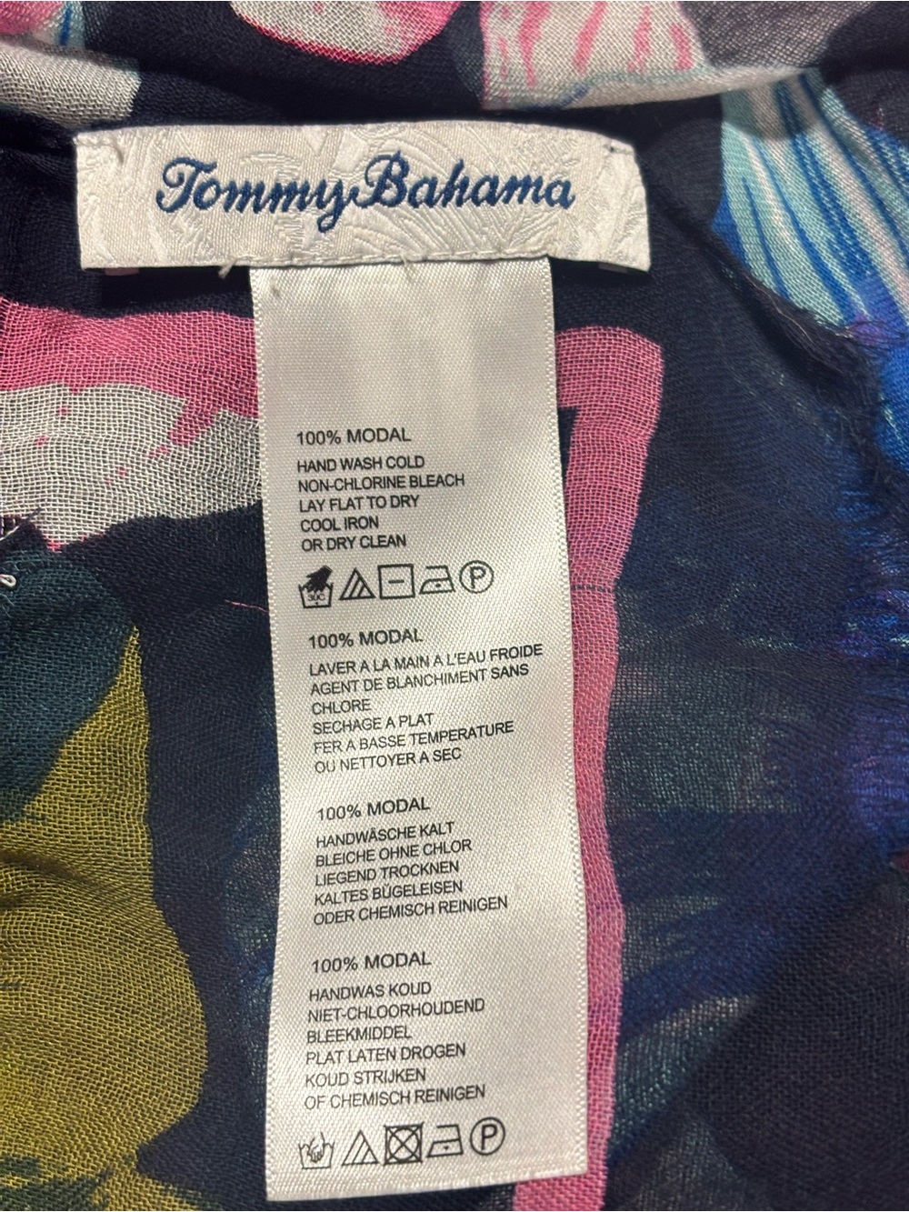 Tommy Bahama Navy Floral Modal Tunic with Pink, Blue and Green
